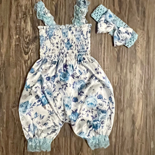 Blue Floral & Lace