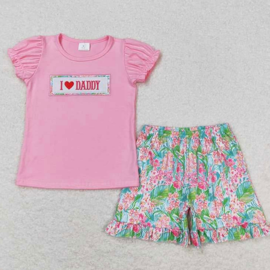 Pink Floral I Love Daddy