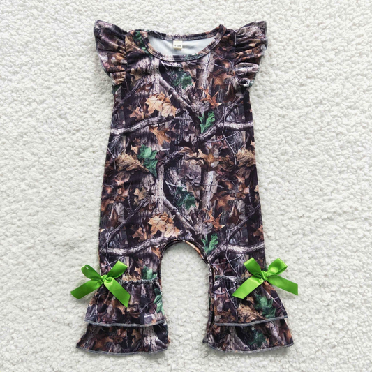 Camo Romper & Green Bows