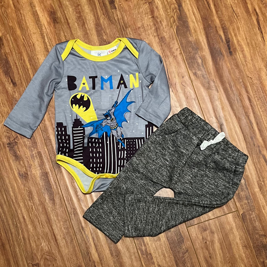 2 Piece Set - Batman  Long Sleeve Bodysuit and Pants