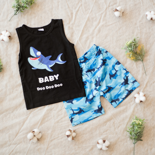 2 Piece Shark Short Set