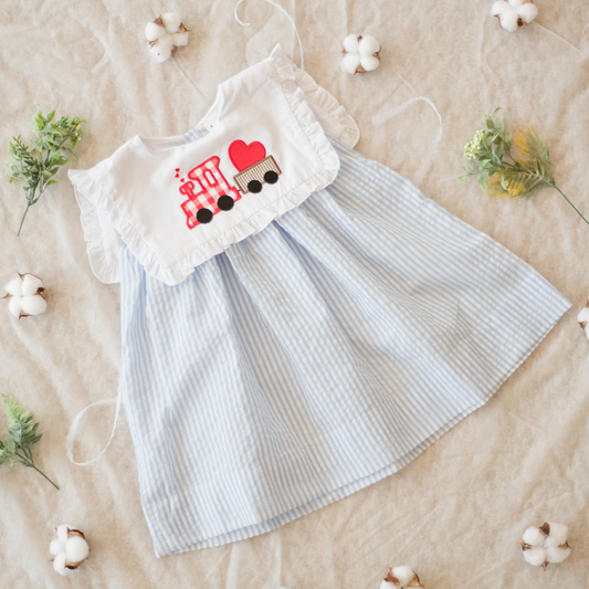 Smocked Dress with Train